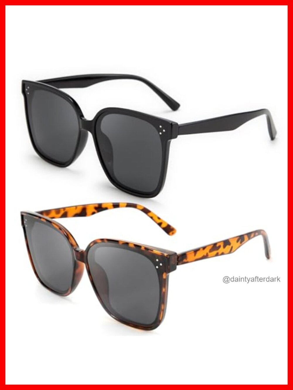 Oversized Polarized Square Sunglasses UV400 Protection Retro Full Frame